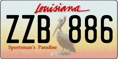 LA license plate ZZB886