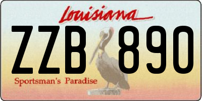 LA license plate ZZB890