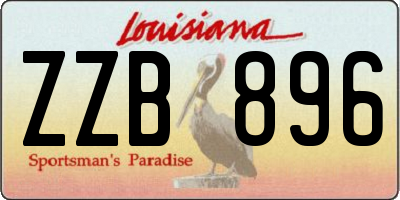 LA license plate ZZB896