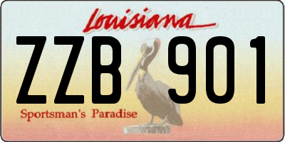 LA license plate ZZB901