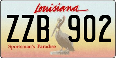 LA license plate ZZB902