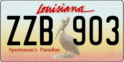 LA license plate ZZB903