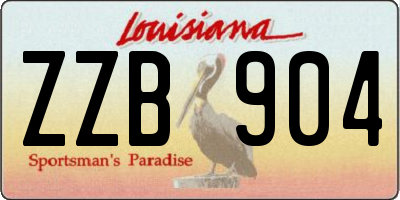 LA license plate ZZB904