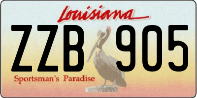 LA license plate ZZB905