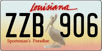 LA license plate ZZB906