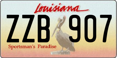 LA license plate ZZB907