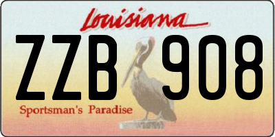 LA license plate ZZB908