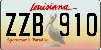 LA license plate ZZB910