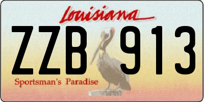 LA license plate ZZB913