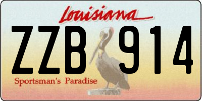 LA license plate ZZB914