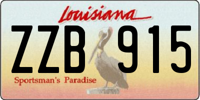 LA license plate ZZB915
