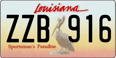 LA license plate ZZB916