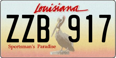 LA license plate ZZB917