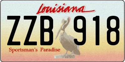 LA license plate ZZB918