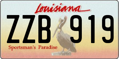 LA license plate ZZB919