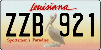 LA license plate ZZB921