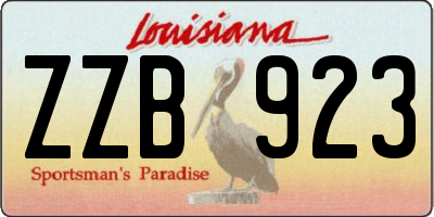 LA license plate ZZB923