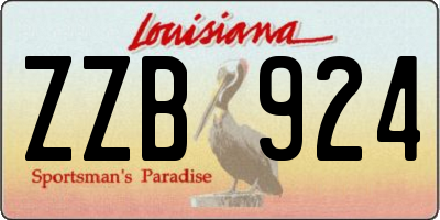 LA license plate ZZB924