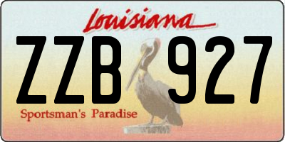 LA license plate ZZB927