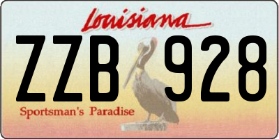 LA license plate ZZB928