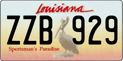 LA license plate ZZB929