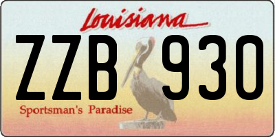 LA license plate ZZB930