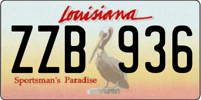 LA license plate ZZB936