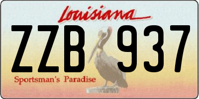 LA license plate ZZB937