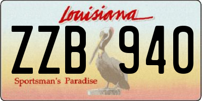 LA license plate ZZB940