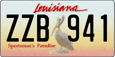 LA license plate ZZB941