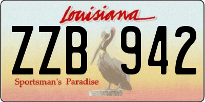 LA license plate ZZB942