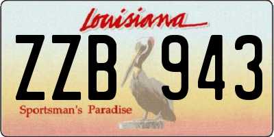 LA license plate ZZB943