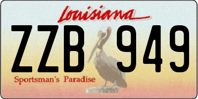 LA license plate ZZB949