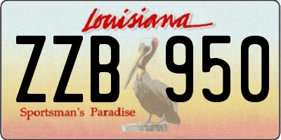 LA license plate ZZB950