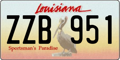 LA license plate ZZB951