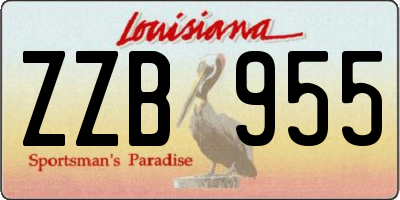 LA license plate ZZB955