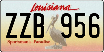 LA license plate ZZB956