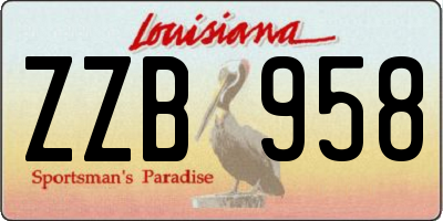 LA license plate ZZB958