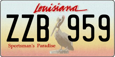 LA license plate ZZB959