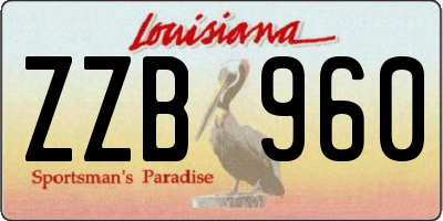 LA license plate ZZB960