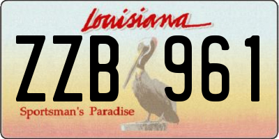 LA license plate ZZB961