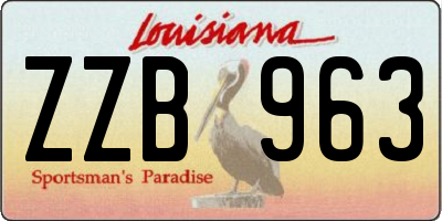 LA license plate ZZB963
