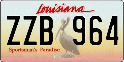 LA license plate ZZB964