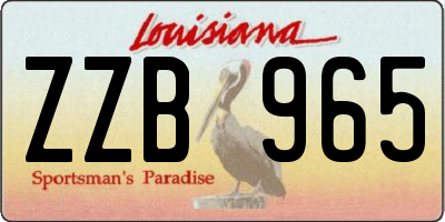 LA license plate ZZB965