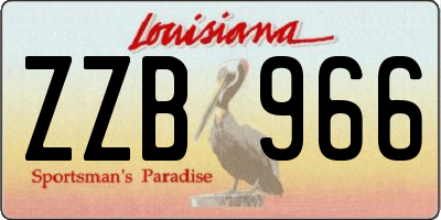 LA license plate ZZB966