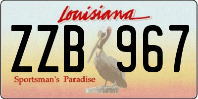 LA license plate ZZB967