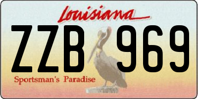 LA license plate ZZB969