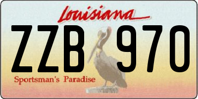 LA license plate ZZB970