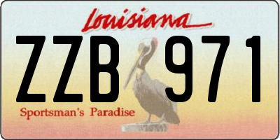 LA license plate ZZB971