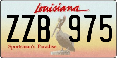 LA license plate ZZB975